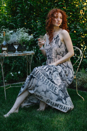 Peace Wine & Sunshine Bohéme Maxi Slip Dress in Rosé Blush