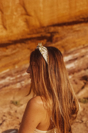 Boho Cotton Handmade Bandana Headscarf – Sargasso Sea Meadowwheel