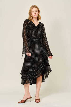 POLKA DOT RUFFLE BLOUSE