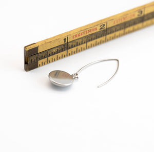 Ice Fog Stainless Steel and Glass Long Earrings Small