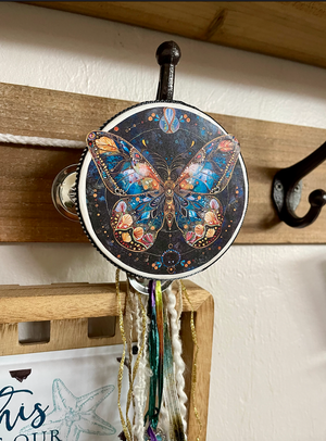 Art Nouveau Butterfly Tambourine Wall Accent