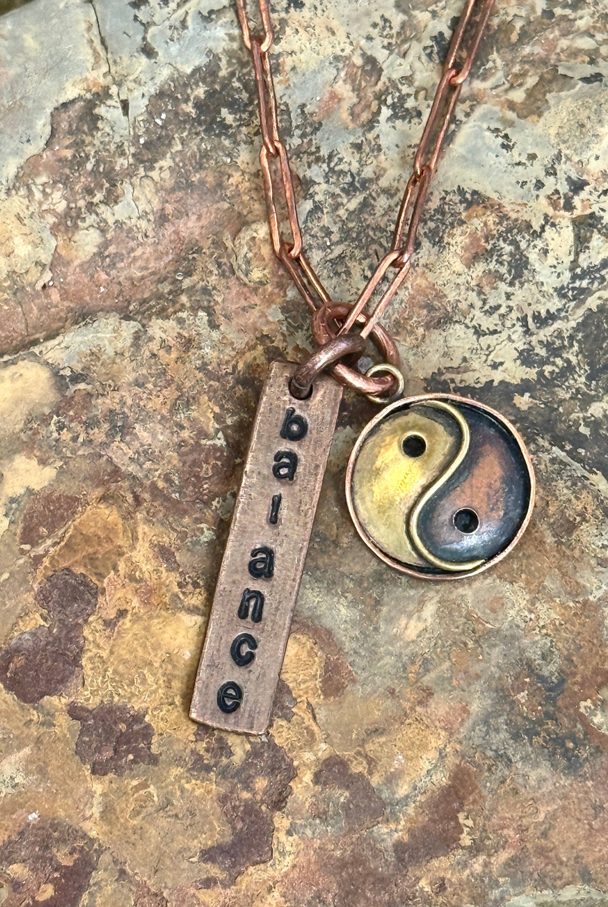 Balance and Yin-Yang Charm Necklace - Handmade by Survivors