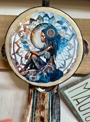 Goddess Tambourine and Ribbon Wall Accent