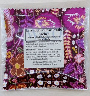 Lavender & Rose Aromatherapy Sachet with Patchouli