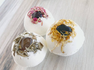 Smoky Quartz Bath Bomb with Dried Calendula