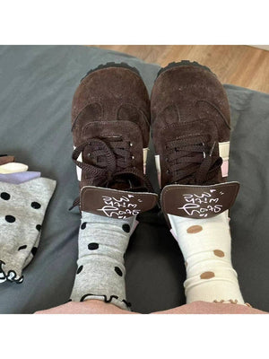 Rufia - Playful Dot Frill Edge Crew Socks