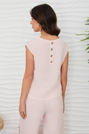 V-neck Linen Sleeveless Top