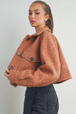 Plaid Pocket Fall Shacket - Rust