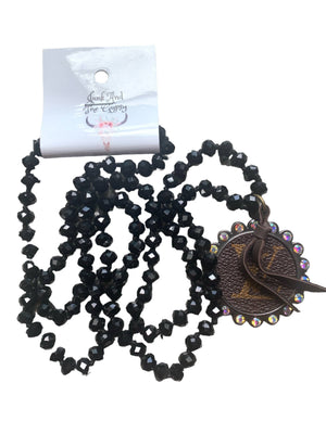 Glossy Black Upcycled Necklace