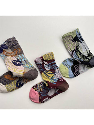 Rufia - Abstract Botanical Crew Socks