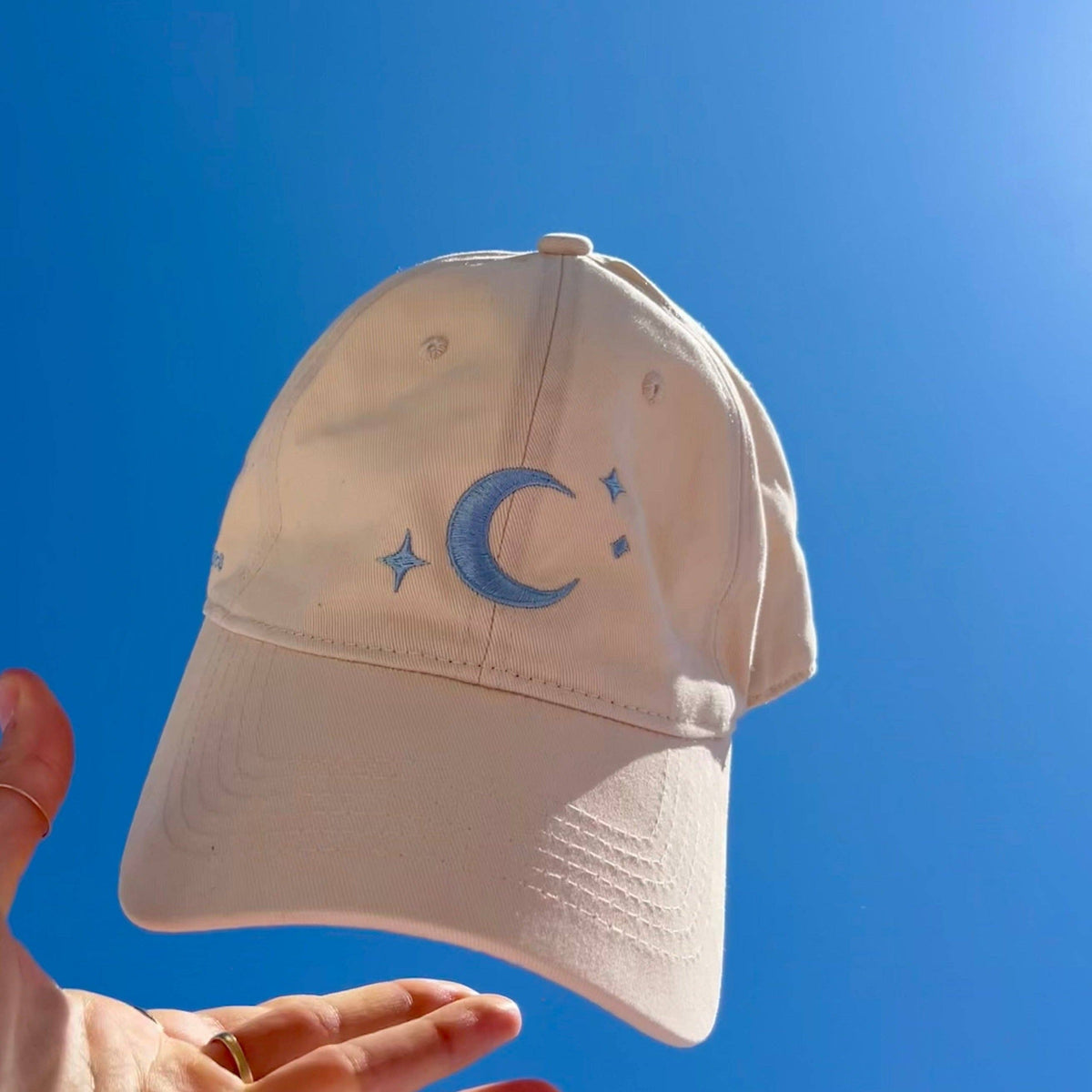 White Cotton Dad Hat - Chase Your Stars Cap