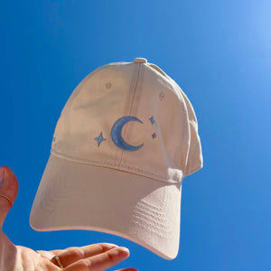 White Cotton Dad Hat - Chase Your Stars Cap