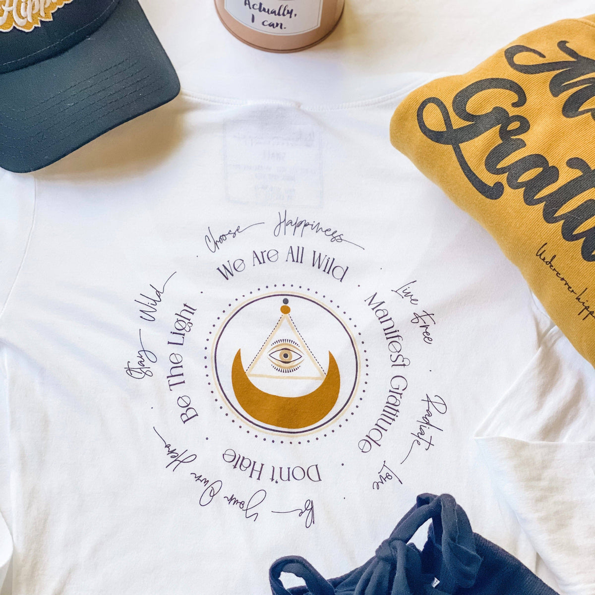 Eye Am The Moon Mixed Font V-Neck