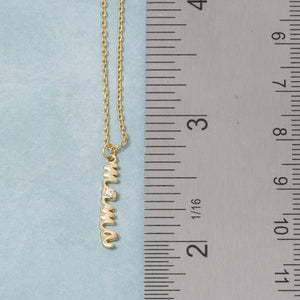 14K Gold Dipped Mama Script Pendant Necklace