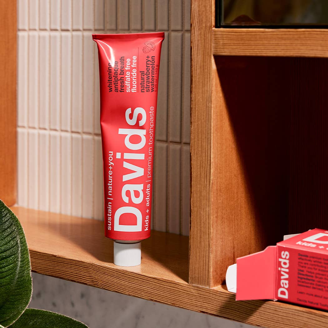 Davids Kids + Adults Premium Toothpaste – Strawberry Watermelon, 5.25 oz