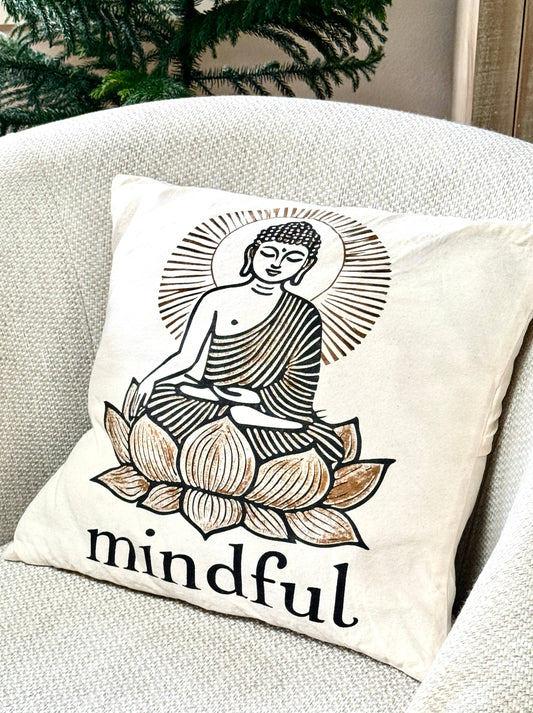 Mindful Buddha Pillow - Handmade by Survivors
