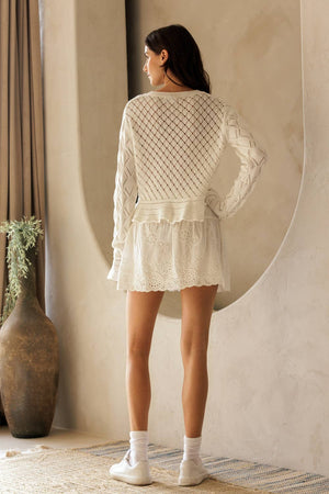POINTELLE KNIT CARDIGAN