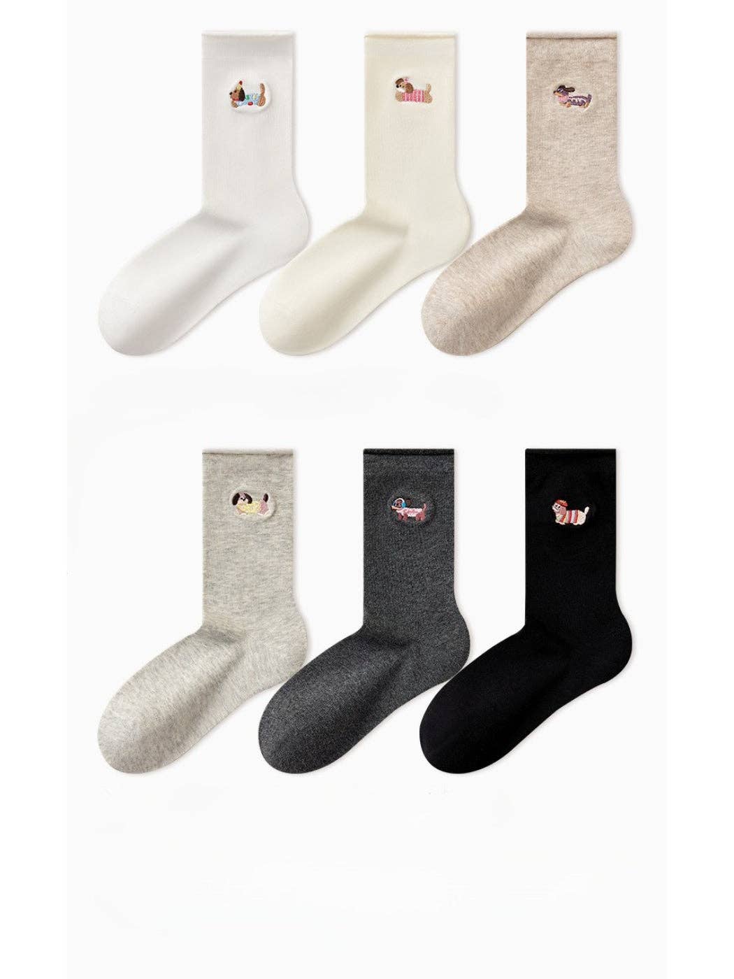 Rufia - Small Dog Motif Crew Socks