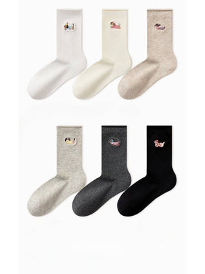 Rufia - Small Dog Motif Crew Socks