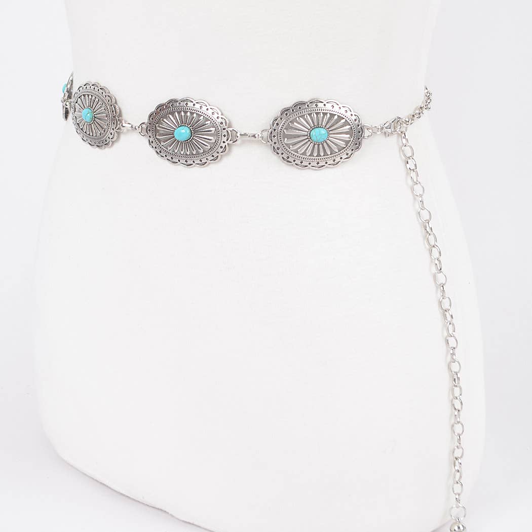 Western Style Metal Chain Belt