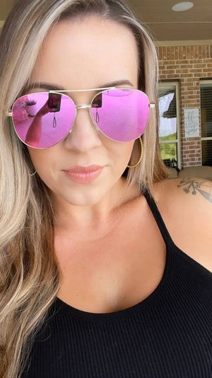 Ace Aviator Sunglasses - Hot Pink
