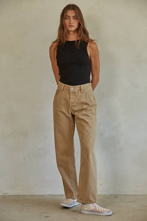 Knit Ribbed Boat Neck Sleeveless Sweater