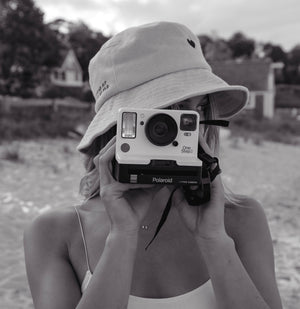 White Terry Towel Bucket Hat - Heart Hat