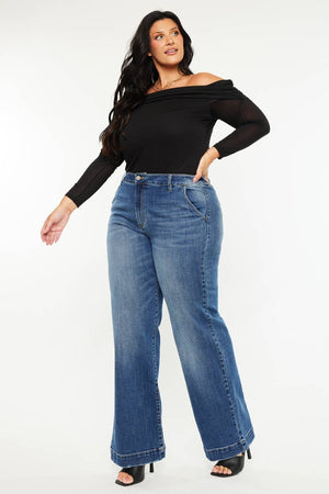 Plus Size High Rise Wide Leg Trouser Jean