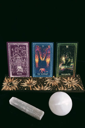Moonflowers Wooden Cardholder (Three Cards)