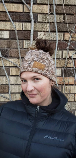 Upcycled Sweater Bun Beanie