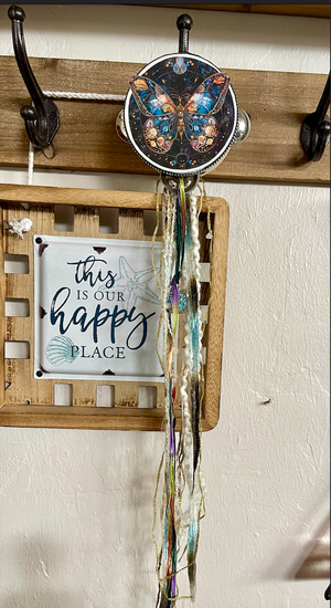 Art Nouveau Butterfly Tambourine Wall Accent