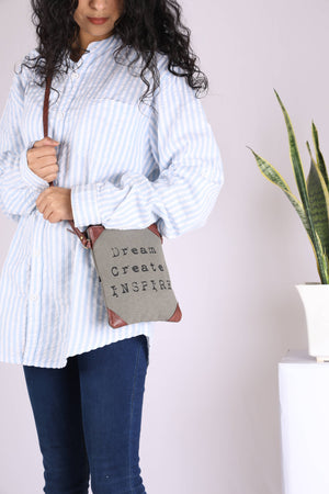 Dream Create Inspire Canvas Small Women's Crossbody Bag