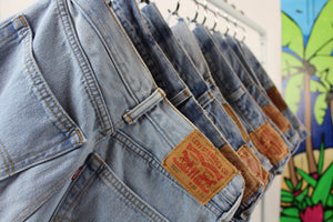 Low-Rise Upcycled Levi's Denim Shorts - Original
