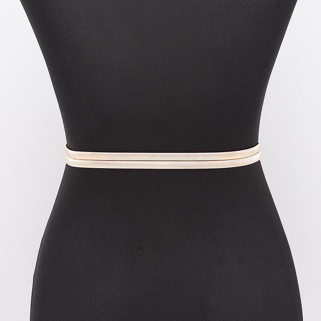 Double Link Buckle Elastic Waist Belt