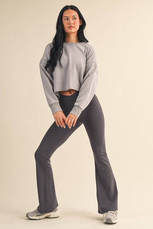 Mineral Wash Cutout Back Layering Sweatshirt