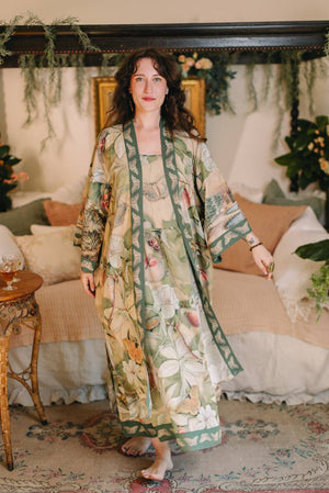Fleur De Soleil Bohéme Long Maxi Slip Dress w/ Florals