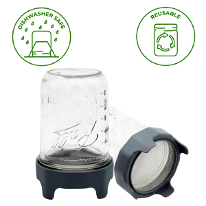 Rust Proof Sprouting Lid with Built-In Stand for Wide Mouth Mason Jars