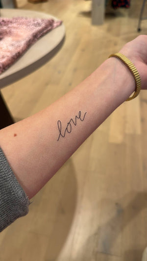 Love Calligraphy Temporary Tattoo