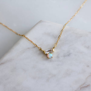 Mini CZ Opal Necklace - Gold Filled
