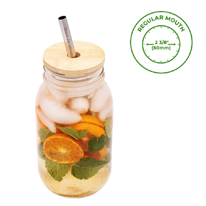 Bamboo Straw Hole Tumbler Lid for Mason Jars