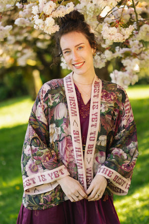 Make A Wish Pixie Duster Cropped Kimono w Wishbone Dandelion