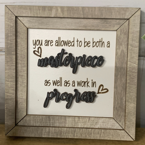 Inspirational Wall Art - Masterpiece & Work in Progress