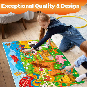Giant Farm Floor Puzzle for Kids - 48 Pieces