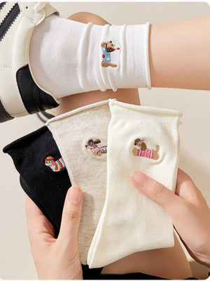 Rufia - Small Dog Motif Crew Socks