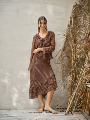 POLKA DOT RUFFLE BLOUSE