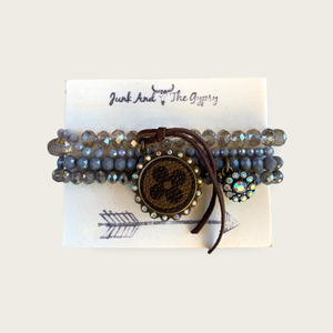 Shades of Gray Stacked Bracelet