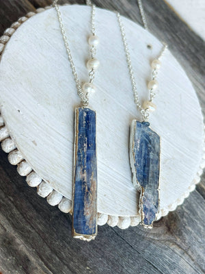 Kyanite Pearl Necklace