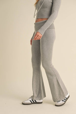 Foldover Flare Knit Sweater Pants