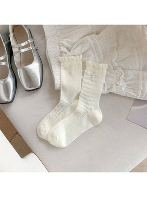 Rufia - Delicate Trim Rib Crew Socks