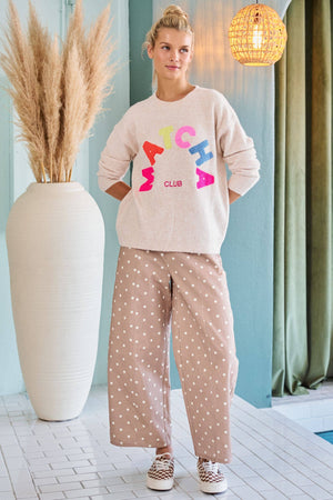 Matcha Club Patch Knit Sweater – Plus Size